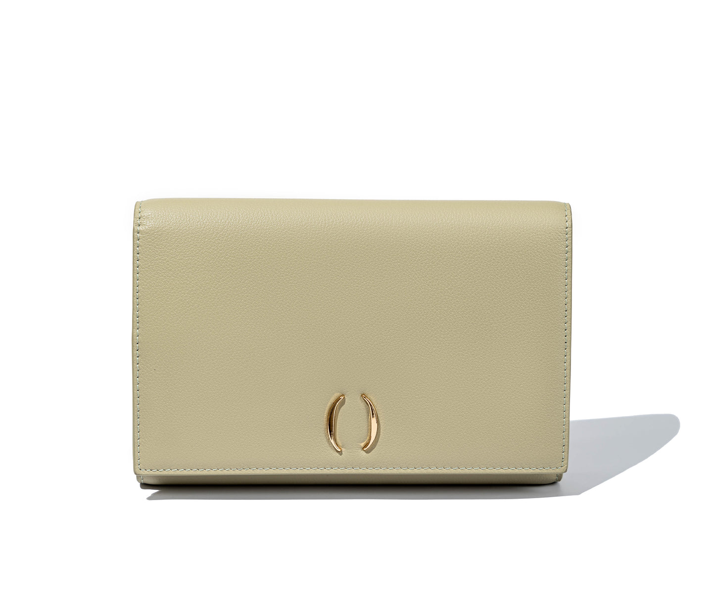 Olive jewelry wallet closed – front view